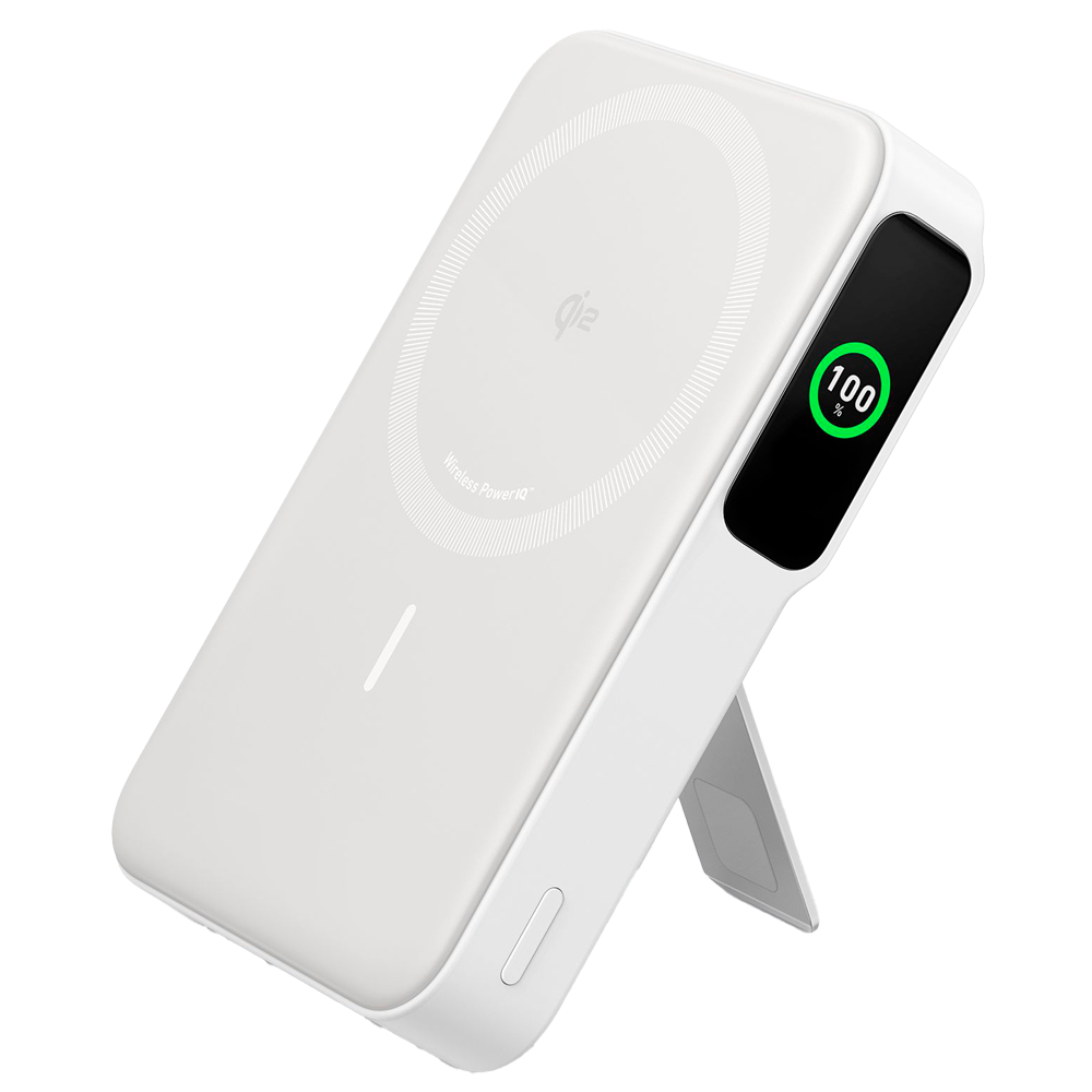 Anker Power bank magnetica wireless - Capacità 10000mAh - Ingressi USB-C - Uscite USB-C, Wireless - Ricarica di 2 dispositivi contemporaneamente - Ricarica rapida PD15W | Colore Bianco