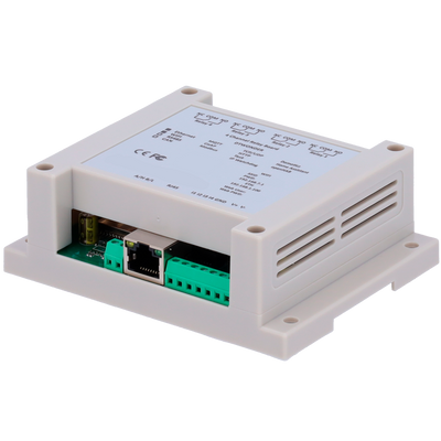 Modulo di acquisizione e controllo dati - 4 ingressi digitali / 4 uscite relè (NA/NC) - Protocolli: Modbus/TCP, TCP/IP, UDP, HTTP,... - Server web integrato - 1 porta Ethernet 10/100 Base-TX, 1 porta WiFi - Alimentatore non incluso (12VDC/1A)