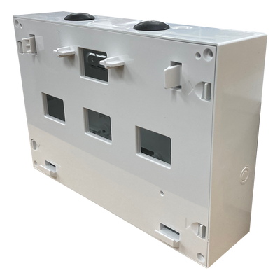Caja posterior de módulos - 2 x conexiones de prensaestopas - Diseño estético. - Conexiones ciegas de 4 x 20 mm