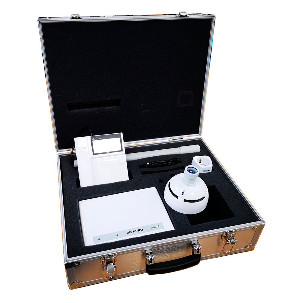 Fácil de usar (se requiere capacitación antes de la compra) - Permite probar conexiones vía radio - 1 Transceptor vía radio portátil - 1 Detector de humo vía radio - 1 Teclado