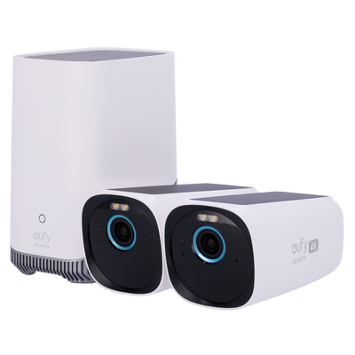Kit 2 Telecamere 4K solare + 1 HomeBase 3