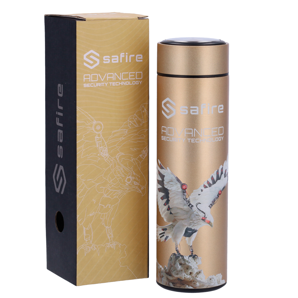 Safire - Botella - Color oro - Anillo de sellado - Acero inoxidable 304