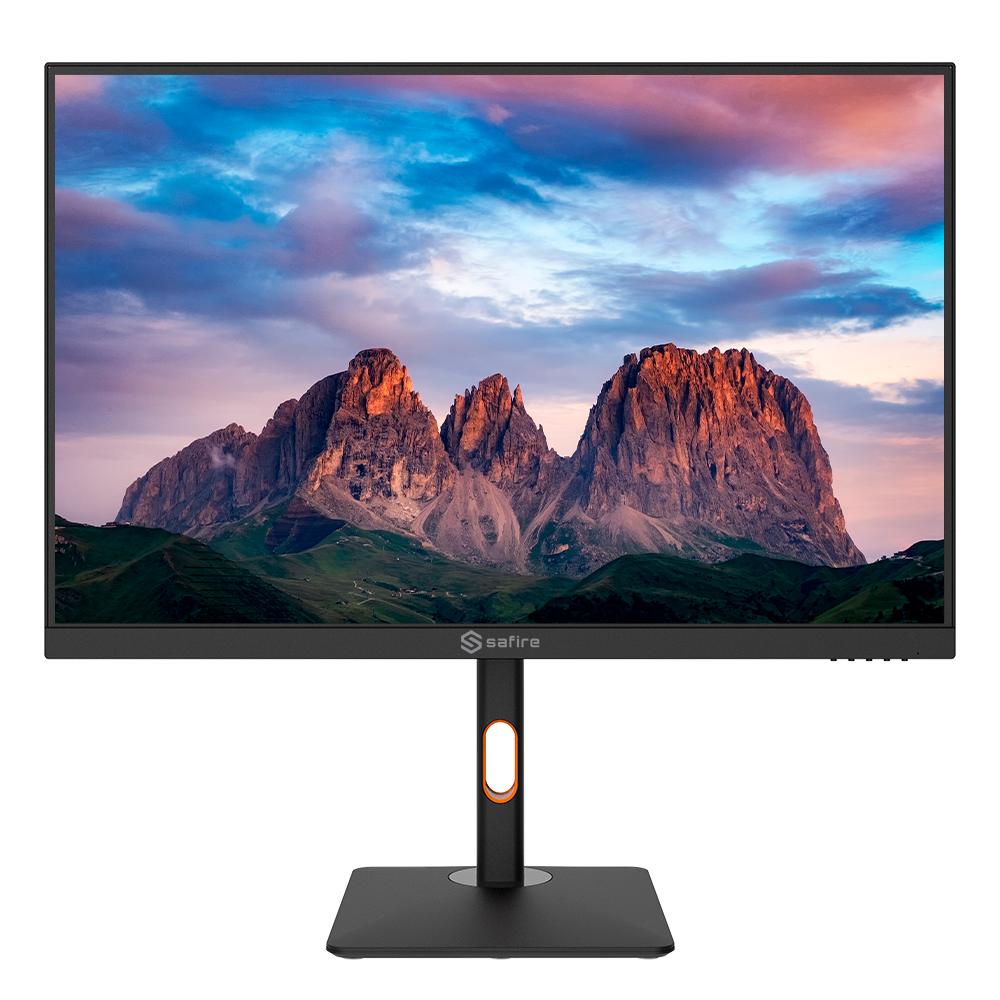 Monitor SAFIRE LED IPS 27" 4K - Progettato per la videosorveglianza - Formato 16:9 - 1xHDMI, 1xDP1.4 - Risoluzione 3840x2160 @60Hz - Audio