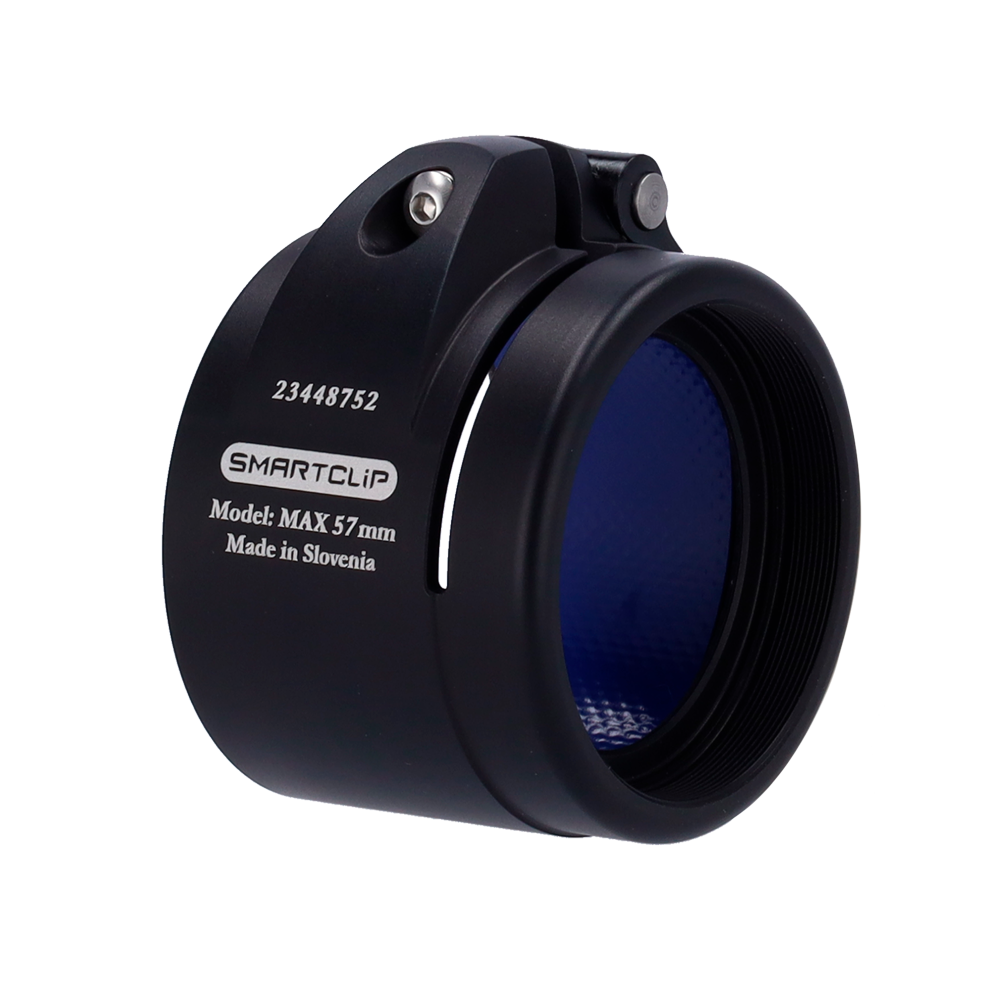 Clip-on - Ghiera M52x0.75 - Dimensione 57 mm - Alluminio - Nero