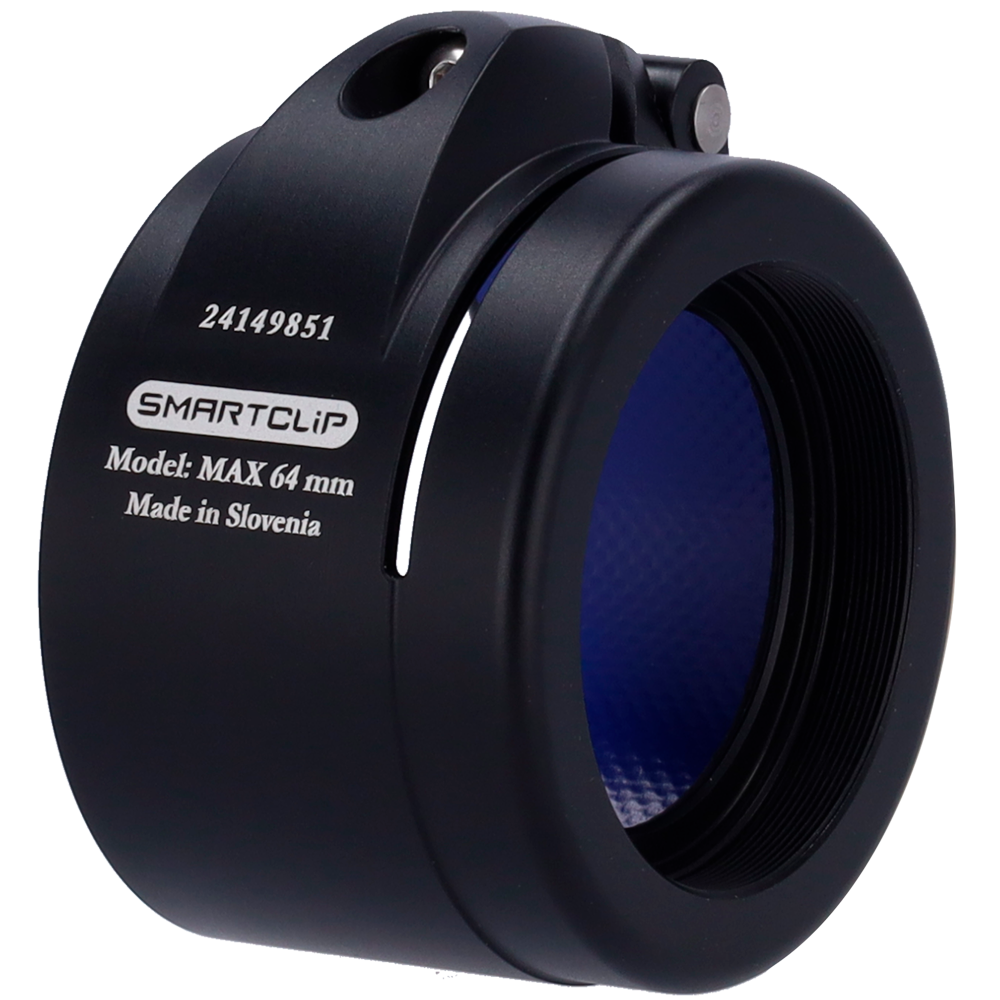 Clip-on - Ghiera M52x0.75 - Dimensione 64 mm - Alluminio - Nero