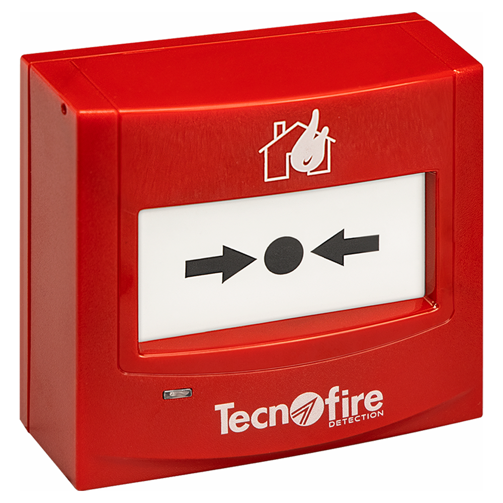 Señalización manual de incendio - Completa gestión RSC - Contenedor ABS V0 - Grado de protección IP44 - Montaje en ejecución rotura de cristal o rearmable -  EN 54-11: 2001+A1: 2005 - EN 54-17: 2005