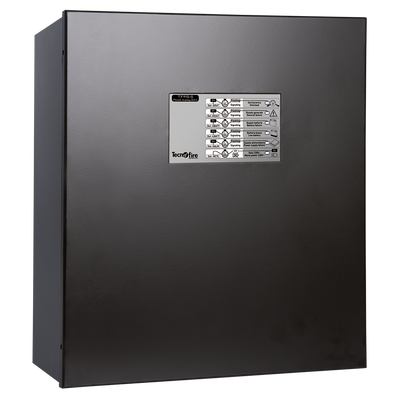Tensión normal de alimentación 230V AC - Conexión en BUCLE -  Funciones automáticas de prueba y desconexión - 6 testigos de señal de estado funcional - baterías de reserva: 2 de 12V 17Ah - EN 54-4:1997 + A1:2002 + A2:2006 - EN 54-17:2005
