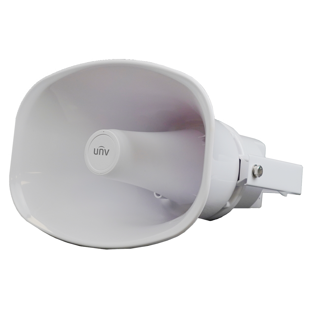 Bocina a compresión Uniview 30 W - Soporta transmisión con NVR Uniview - Almacenamiento integrado - Soporta audio en doble vía - PoE | 130 dBSPL | -37 dBV/Pa | Alarma - IP66 | Interfaz web