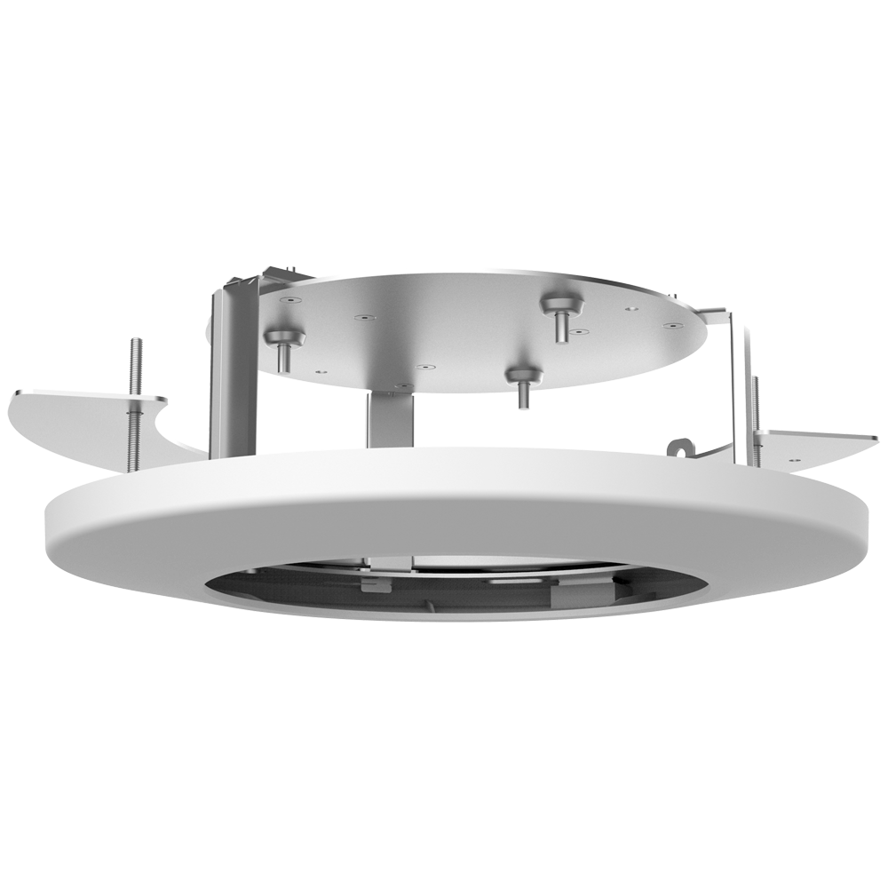 supporto incastrabile - Per telecamere dome - Utilizzo su soffitto - Colore bianco - Passacavo