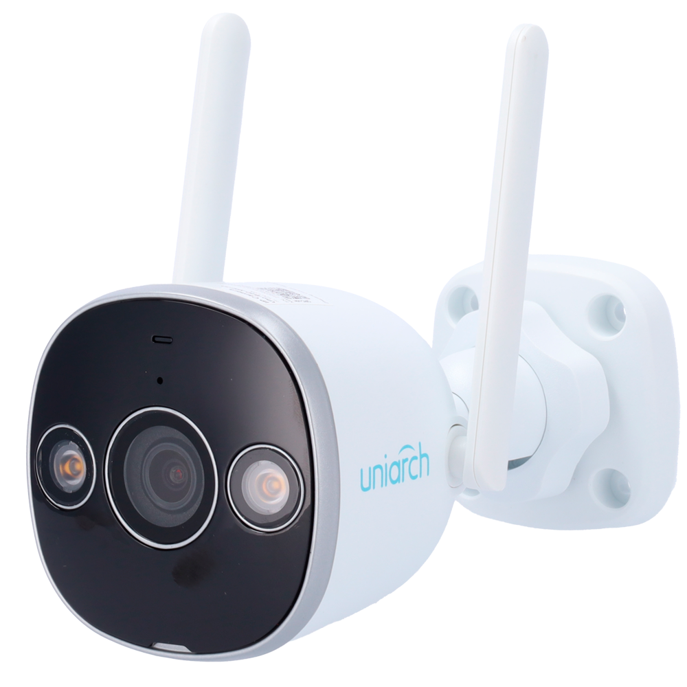 Telecamera IP Bullet Uniarch 5 Megapixel WiFi - 1/3" Progressive Scan CMOS - Ottica 2.8 mm - Portata IR LED 20 m / Luce bianca 10 m - Wifi IEEE802.11b/g/n