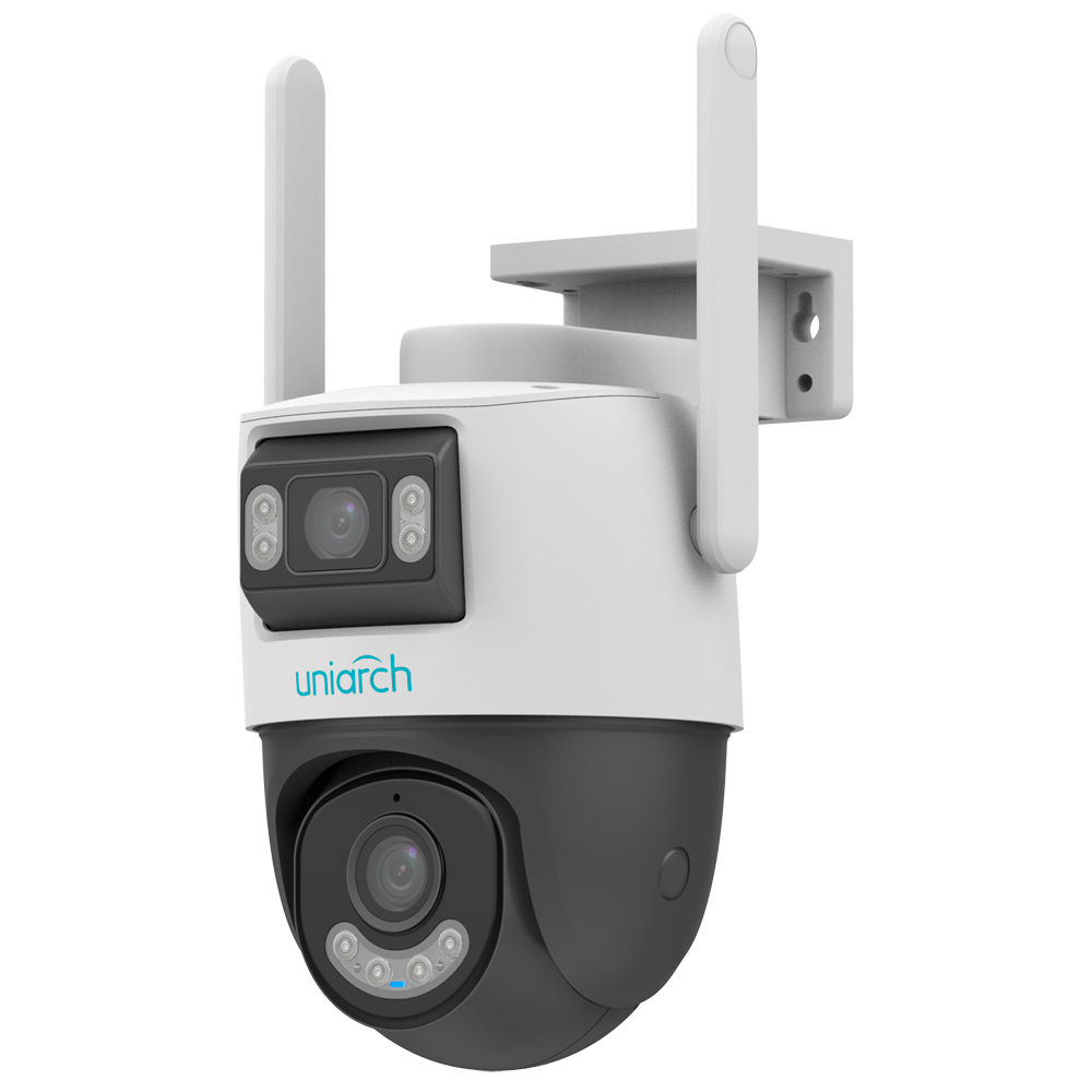 Cámara Uniarch IP 3 Megapixel WiFi 2x óptica - 1/2.8" Progressive Scan CMOS - Lente 2.8 mm (pan) 4 mm (PTZ) - IR LEDs Alcance 30 m - Wifi IEEE802.11b/g/n/ax - UMD