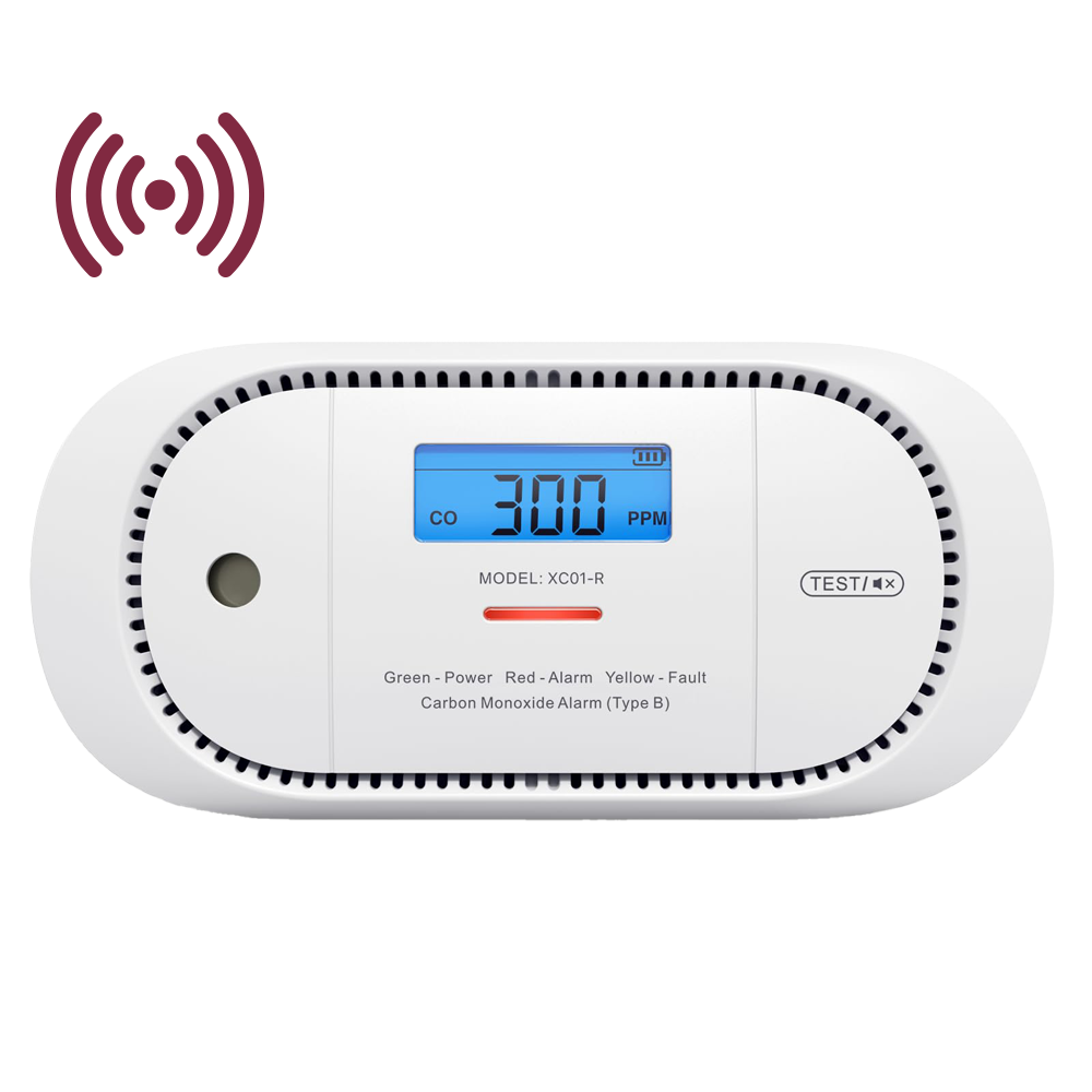 Detector de CO autónomo X-Sense - Permite conectar 24 detectores por RF 868MHz - Duración de la batería 5 años (reemplazable) - Indicador luminoso y alarma sonora 85 dB a 3m - Botón de Test y pantalla LCD - Certificado EN 50291