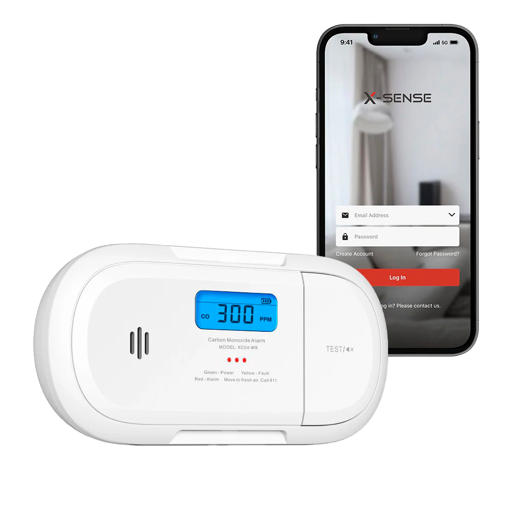 Detector de CO autónomo X-Sense - Comunicación WiFi 2.4GHz - Conexión a través de APP - Duración de la batería 1 año (reemplazable) - Indicador luminoso y alarma sonora 85 dB a 3m - Certificado EN 50291