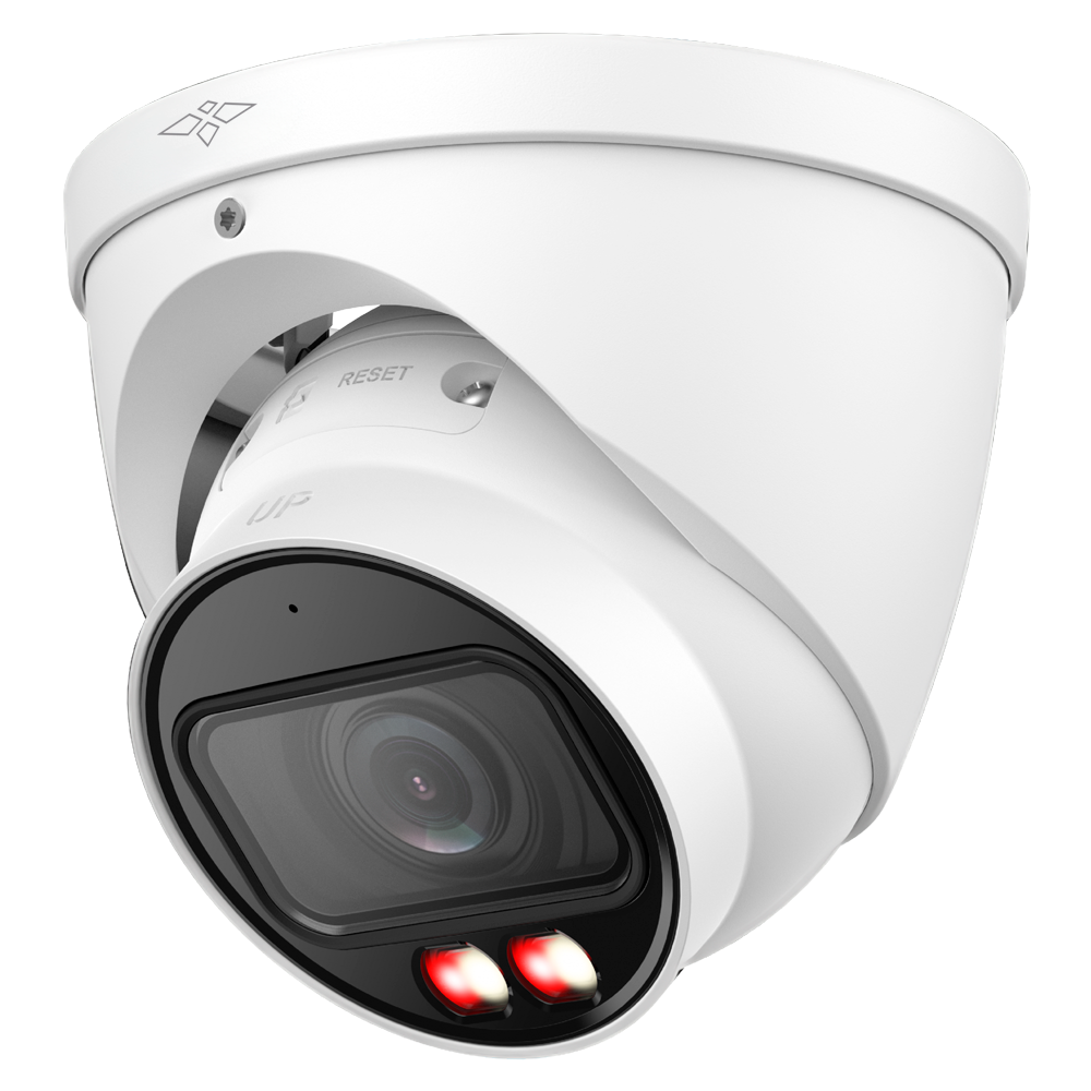 X-Security Cámara IP Turret  - 4 Megapíxel  (2688x1520) - Lente Motorizada 2.7~13.5mm - WDR 120dB | Dual Light(IR 40m y Luz Blanca 40m) - WizSense, con clasificación de humano y vehículo - MicroSD 256GB / IP67