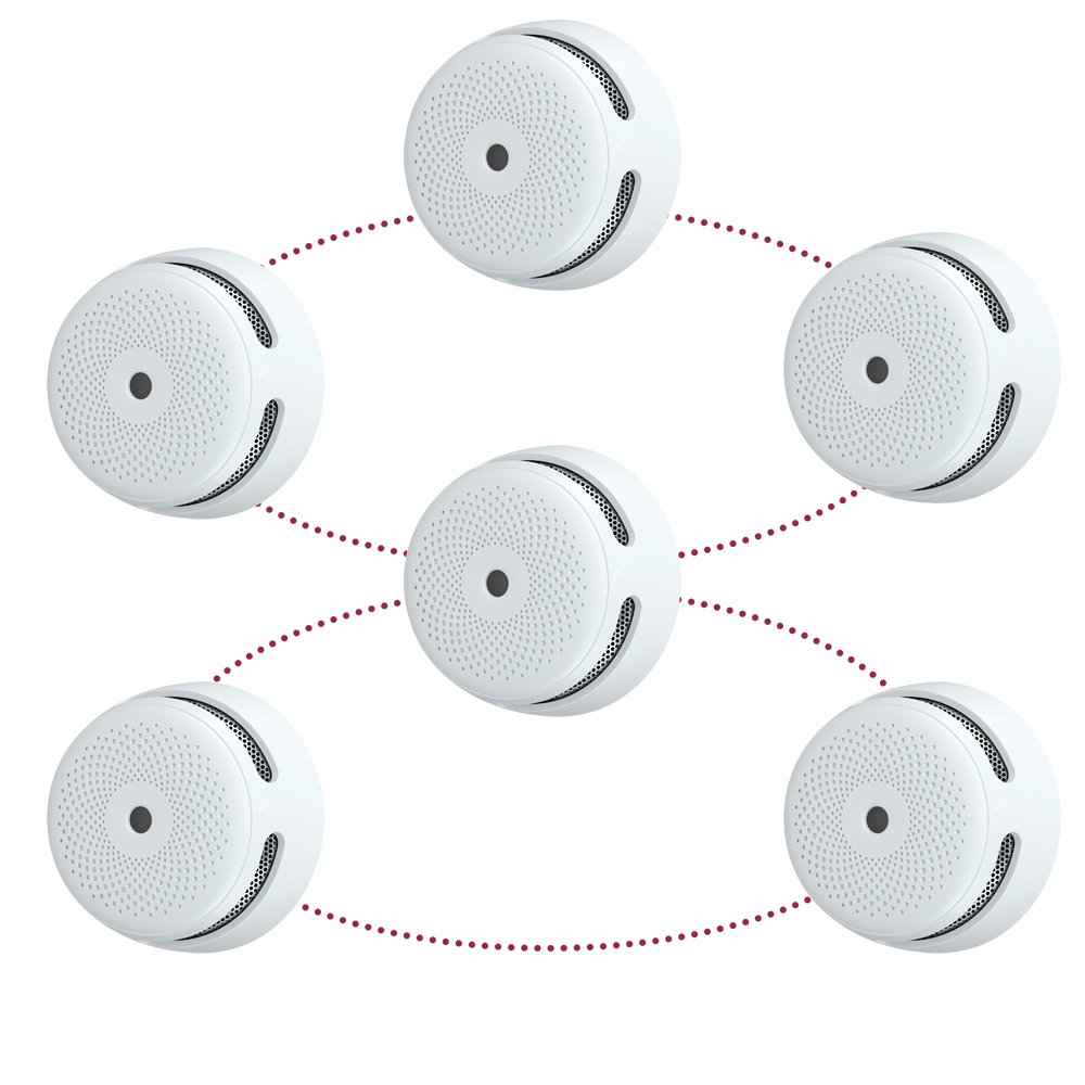 Pack de 6 mini detector de humo autónomo X-Sense - Permite conectar 24 detectores por RF 868MHz - Duración de la batería 5 años (reemplazable) - Indicador luminoso de alarma - Alarma sonora 85 dB a 3m - Certificado EN 14604