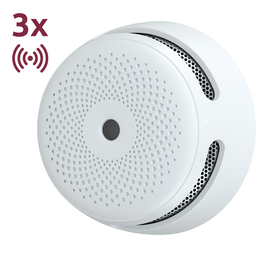 Pack de 3 mini detector de humo autónomo X-Sense - Comunicación WiFi 2.4GHz - Conexión a través de APP - Duración de la batería 1 año (reemplazable) - Alarma sonora 85 dB a 3m - Certificado EN 14604