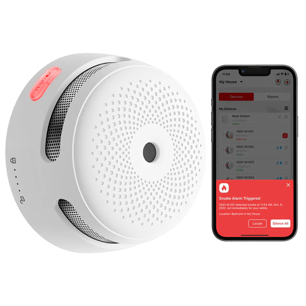 Mini detector de humo autónomo X-Sense - Comunicación WiFi 2.4GHz - Conexión a través de APP - Duración de la batería 1 año (reemplazable) - Alarma sonora 85 dB a 3m - Certificado EN 14604