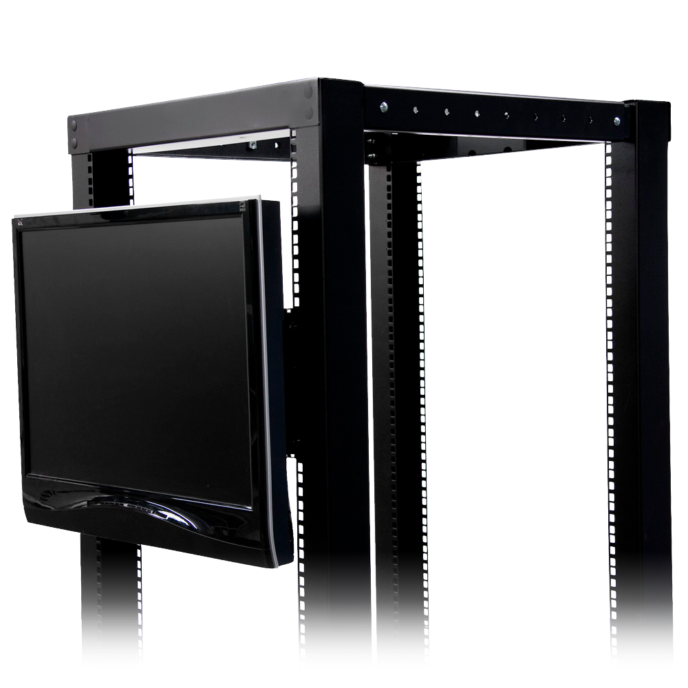 Supporto VESA per installazione in rack - Compatibile con il supporto VESA tra 75~100 mm - Valido per qualsiasi monitor LCD fino a 20" - Alette laterali per rack - Materiale metallico - Colore nero