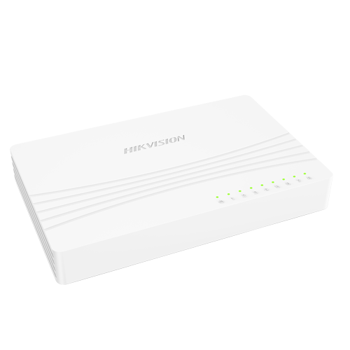 Interruttore da tavolo Hikvision - 8 porte RJ45 - Velocità 10/100 Mbps - Plug & Play - Basso consumo