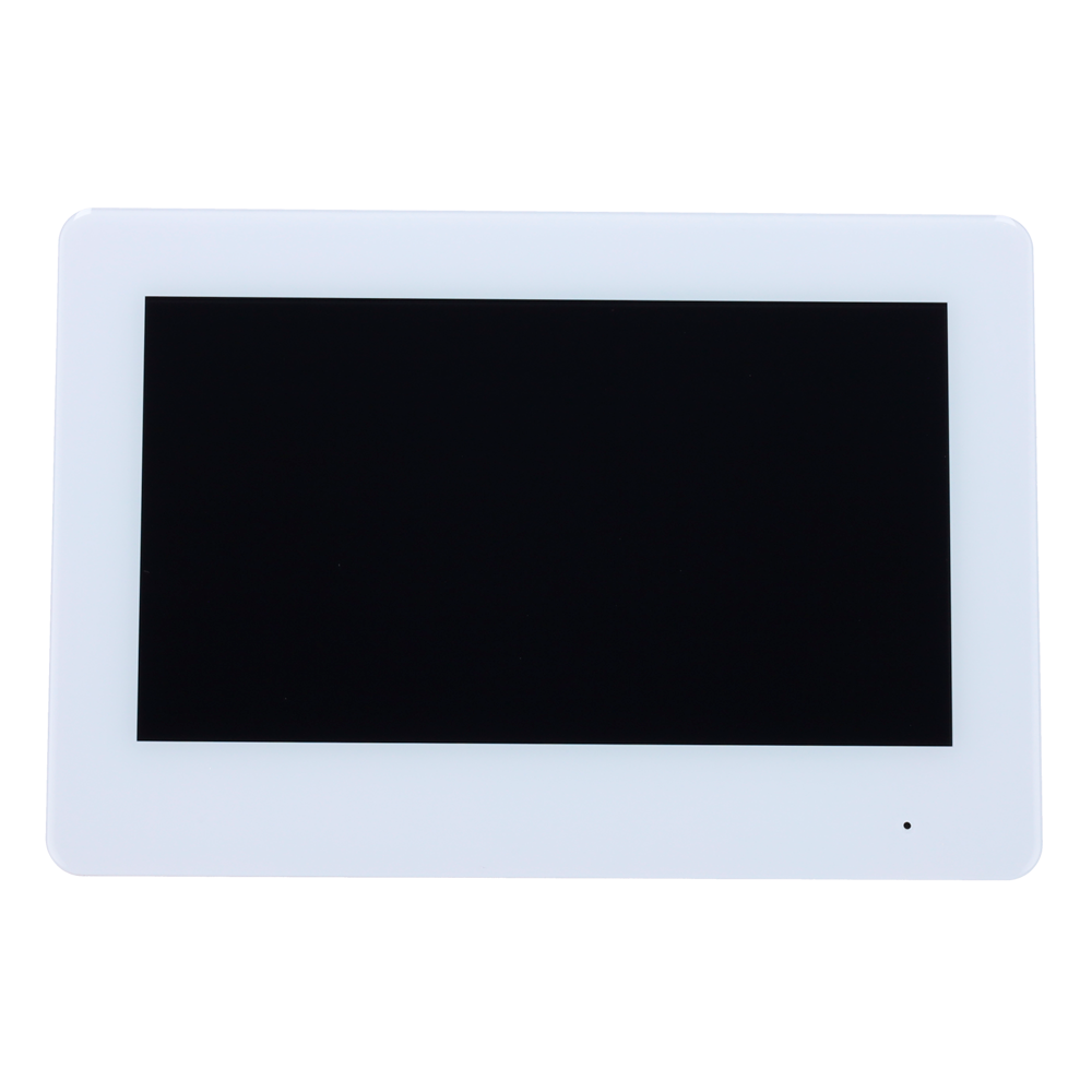 Monitor per Videocitofoni - Schermo TFT di 7" - Audio bidirezionale e chiamate tra dispositivi - TCP / IP e 2 fili - Slot MicroSD | 6 Entrate allarme - Montaggio in superficie