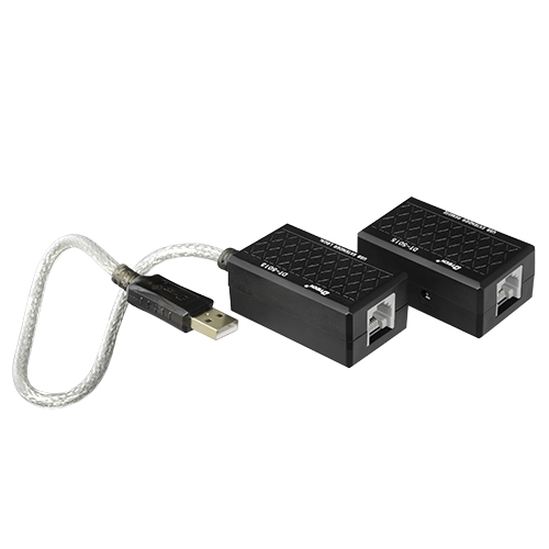 Estensore USB per cavo UTP - 1 emittente USB a RJ45 - 1 ricevitore RJ45 a USB - Lunghezza massima 60 m - Plug and Play