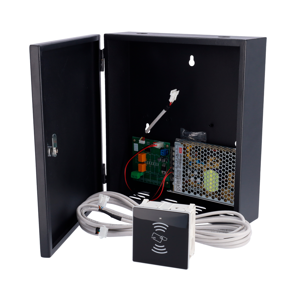 Controller di accessi RFID - Lettore di schede MF - Accesso per scheda - Uscita relè per 1 porta - Include alimentatore - Gestione con il software Hotel Lock System