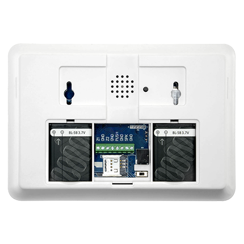 Kit allarme domestico - Pannello touch con modulo GSM - Invio di allarmi via SMS e chiamate - Rilevatore PIR volumetrico - 2 Contatto magnetici per porta / finestra - Include 2 telecomandi e 2 schede RFID