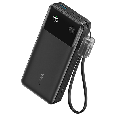 Anker - Power bank con Pantalla - Capacidad  20000mAh  - Carga rápida 30W - Entrada 2 USB-C , Salidas USB -A, 2 USB C - Carga 3 dispositivos a la vez