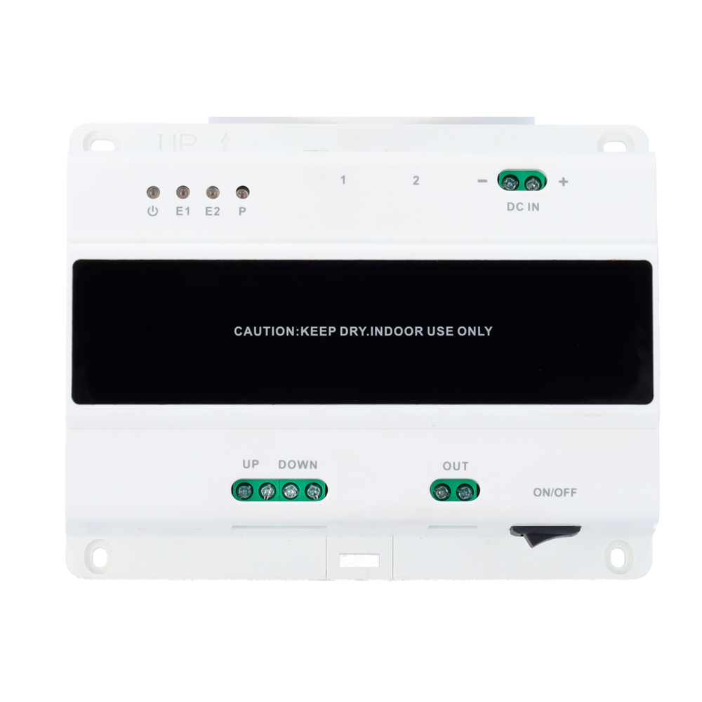 Switch 2-hilos a cascata - 3 gruppi di 2 fili - 10 livelli a cascata - Connessione di 20 monitor e 2 placche - Montaggio in superficie o traccia - Connessione TCP/IP