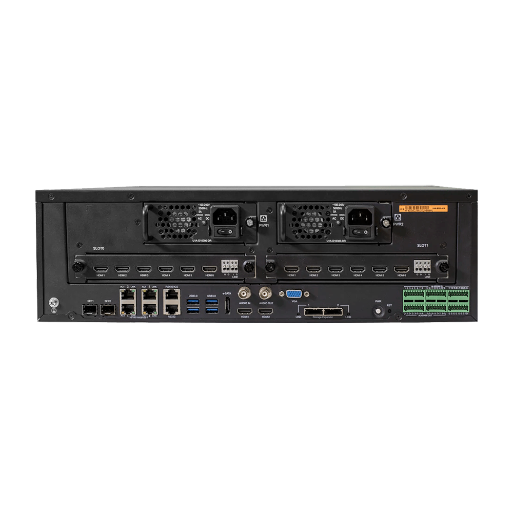 Servidor de gestión de vídeo - 1000 dispositivos | 12 Mp - Soporta 2 tarjetas decodificadoras - Ancho de banda 512 Mbps - Soporta 16 discos duros | REDADA