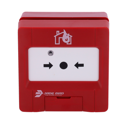 Pulsador convencional Jade Bird - Rearmable - Indicador luminoso y visual de activación - Contacto seco auxiliar - Resistencia de alarma seleccionable 680/470 Ω  - Certificado EN 54-11