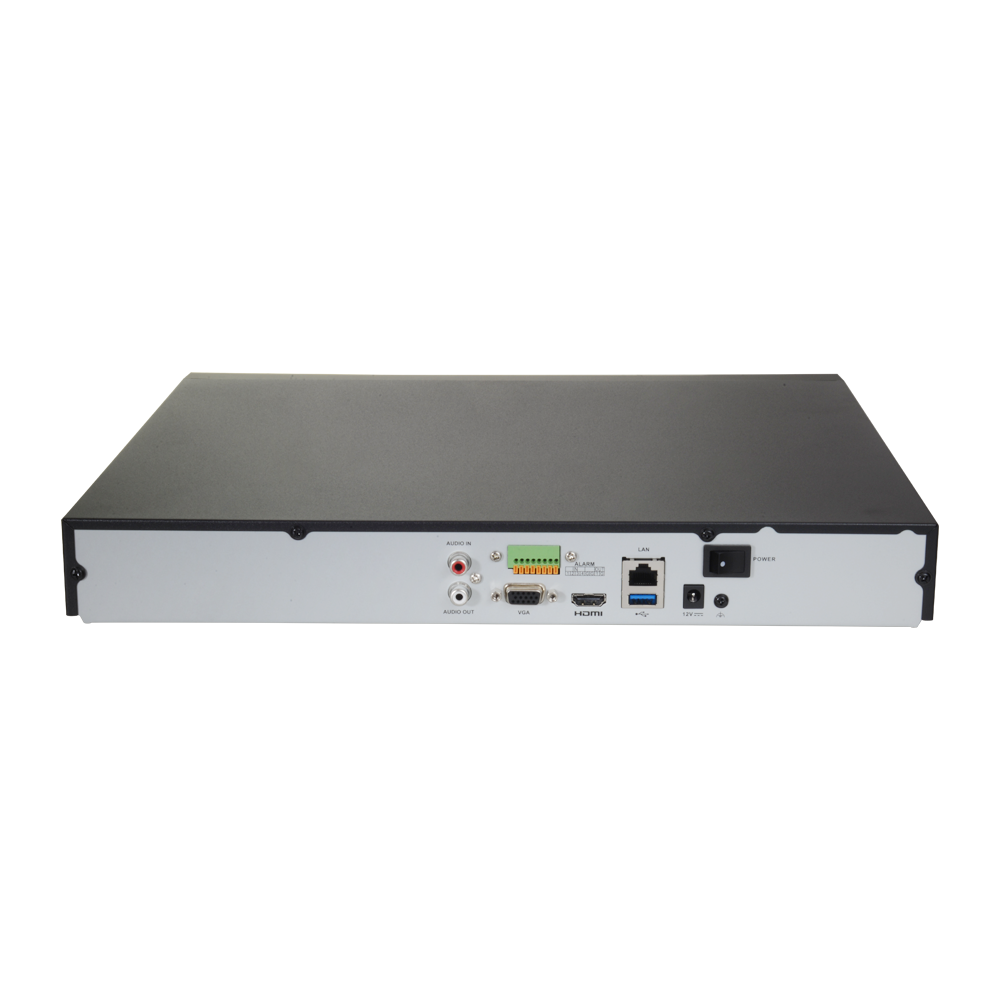 NVR para cámaras IP - Vídeo de 32 CH / Compresión H.265+ - Resolución máxima 8.0 Mp - Ancho de banda 256 Mbps - Salida HDMI 4K y VGA - Permite 2 discos duros