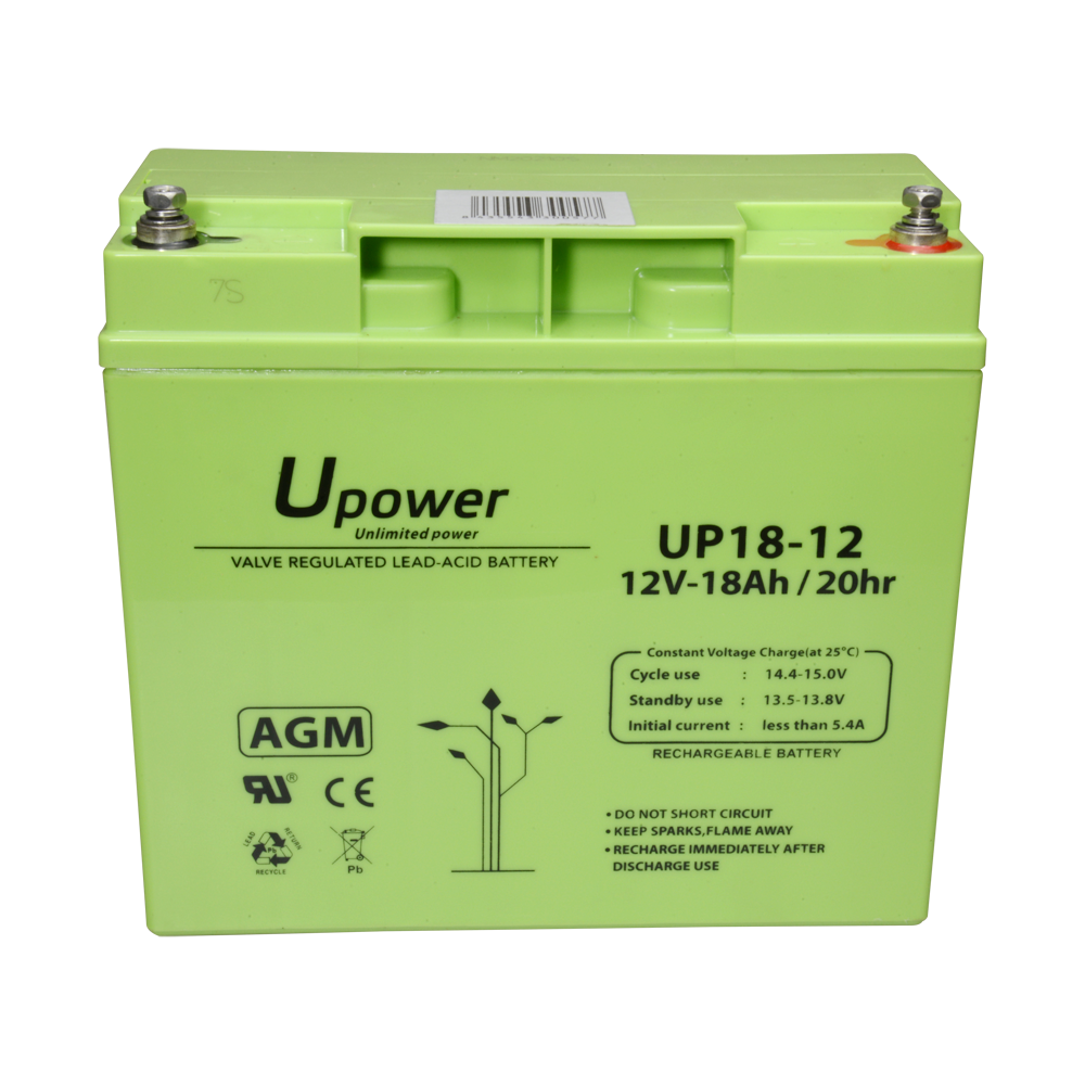 Upower - Batteria ricaricabile - Tecnologia piombo-acido AGM - Voltaggio 12 V - Capacità 18.0 Ah - 167.5 x 181.5x x 77/ 5700g - Per backup o uso diretto