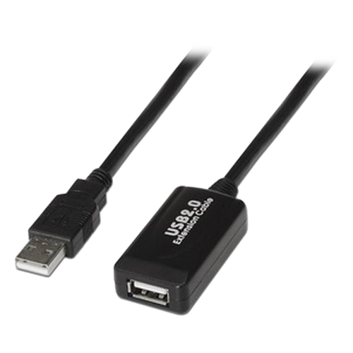 USB 2.0 Extender - Length 5.0 m - USB AM/H connectors - active - Black color - Transfer up to 480 Mbps