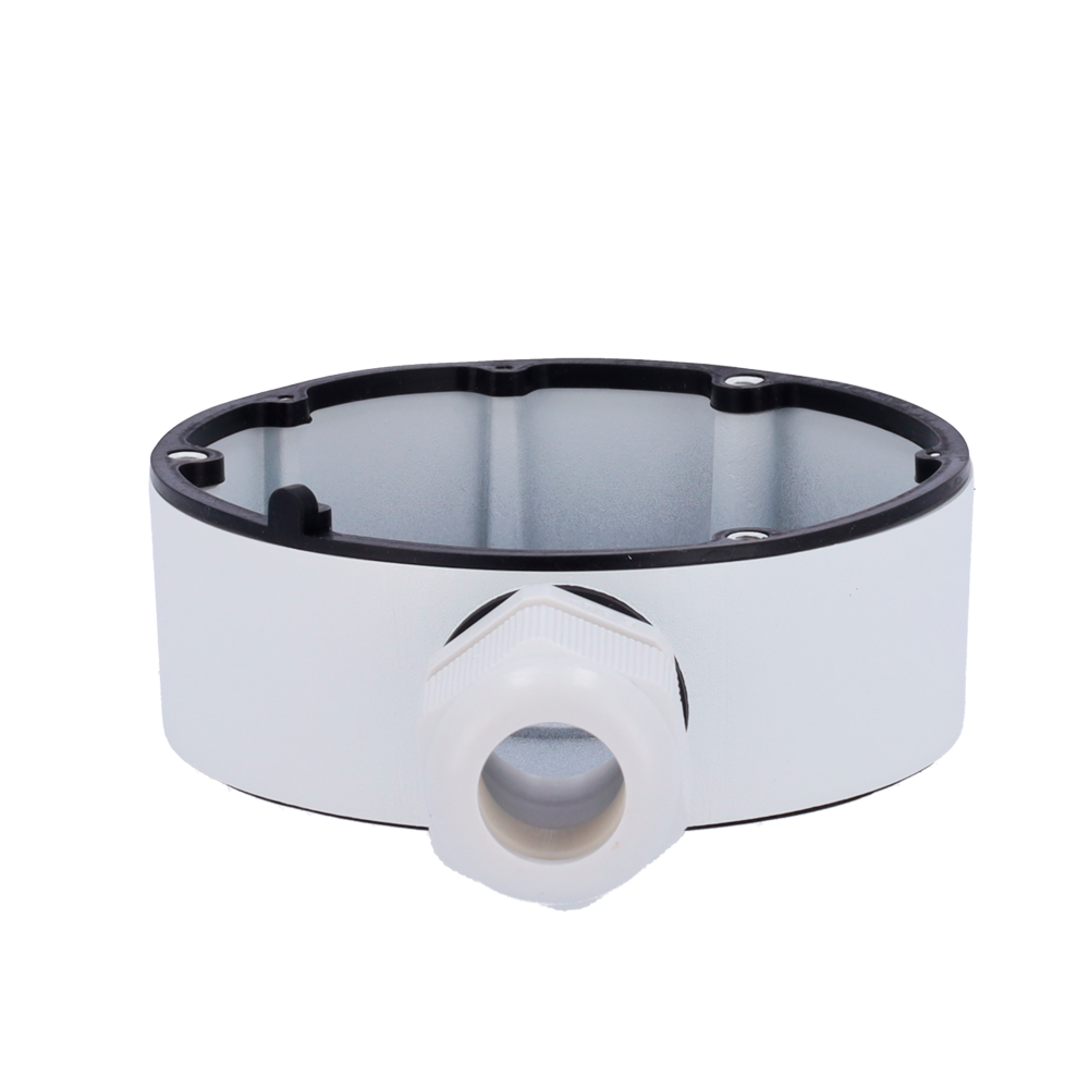 Scatola di giunzione - Per telecamere dome - Per esterni - Installazione a tetto o parete - Colore bianco - Passacavo