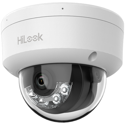 HiLook - Telecamera Dome IP - Risoluzione 8 Megapixel (3840x2160) - Ottica 2.8 mm | Microfono integrato - Luce ibrida 30 m | PoE IEEE802.3af - Rilevamento del movimento 2.0 | IP67 | IK08