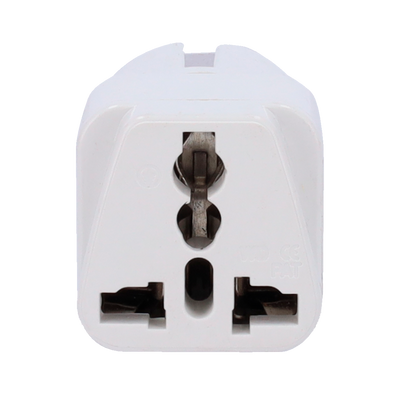 Adaptador  - Enchufe Tipo G (UK) a Enchufe Tipo F (EU)  - Voltaje 250V AC - Corriente Máxima de Salida 10-16 A - Color blanco