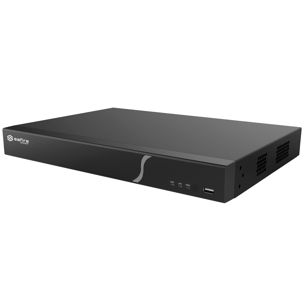 Safire Smart - XVR 8 Series Analog Video Recorder - 16CH HDTVI/HDCVI/AHD/CVBS/CVBS/ 16+8 IP - HDMI 4K & VGA Output / 2 HDD - Max Resolution 4K (15fps) - Audio / Alarms