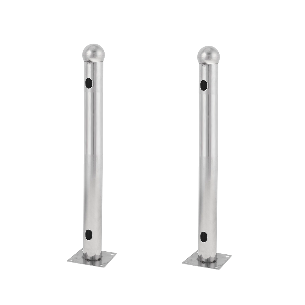 Supporto per barriera modello T - 2 unità - Acciaio inox - Compatibile con rilevatore da 3/4 fasci - Compatibile con le barriere ABE e ABH - 50cm