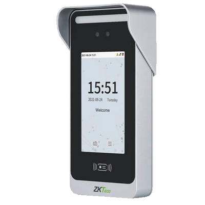 Control de Acceso y Presencia - Reconocimiento facial, de palma y de tarjeta EM - Pantalla táctil TFT de 4" | TCP/IP y WiFi - 800 rostros | 150.000 registros - Compatible con el Software ZKBioAccess IVS - Software ZKBioTime 8 incluido