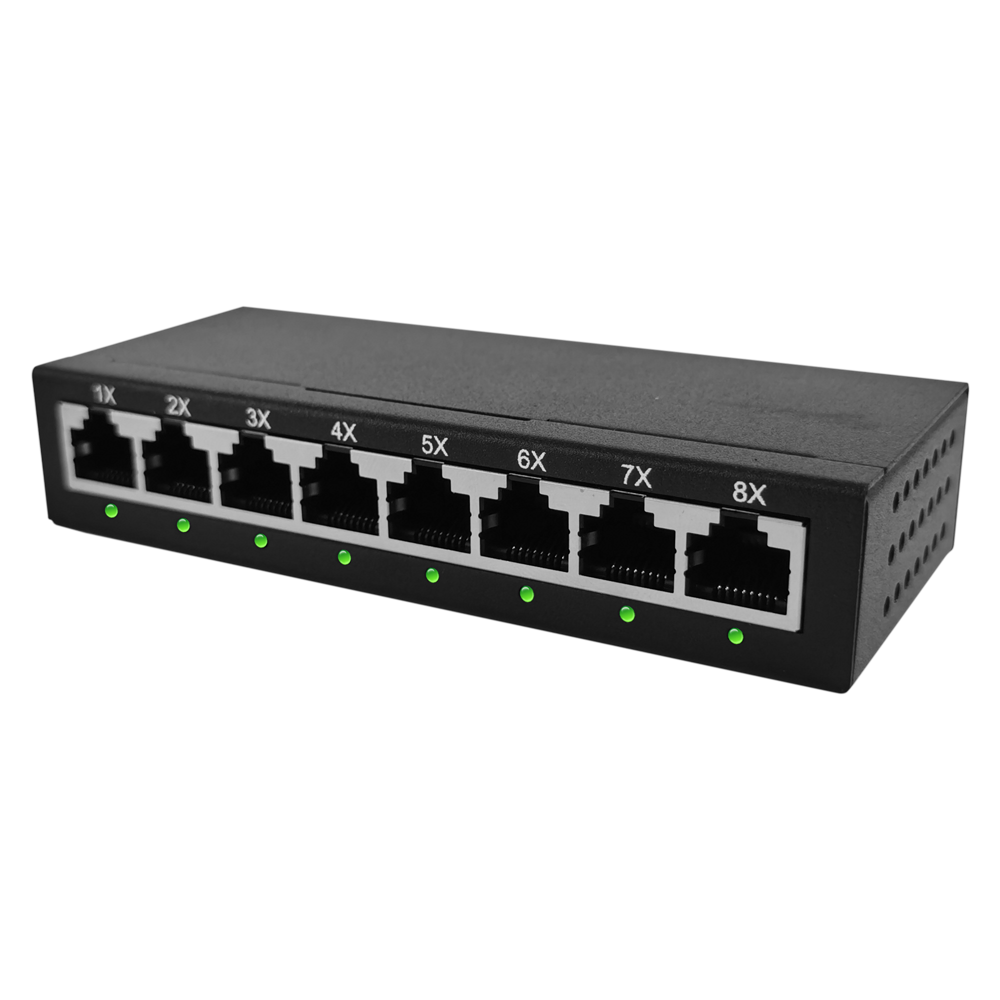 Switch da tavolo - 8 porte Gigabit - Velocità 10/100/1000 Mbps - Plug & Play - Tecnologia di risparmio energetico - Housing metallico