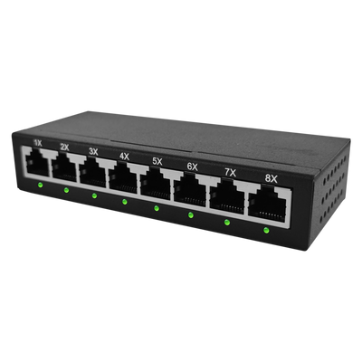 Switch de sobremesa - 8 Puertos Gigabit - Velocidad 10/100/1000 Mbps - Plug & Play - Tecnología de ahorro energético - Carcasa metálica