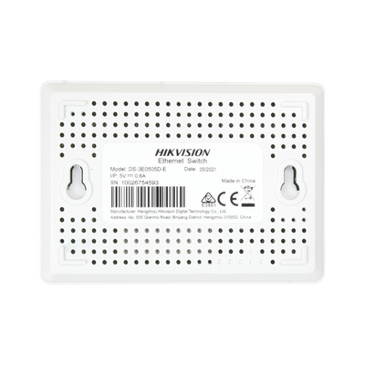 Interruttore da tavolo Hikvision - 5 porte RJ45 - Velocità 10/100/1000 Mbps - Plug & Play - Basso consumo
