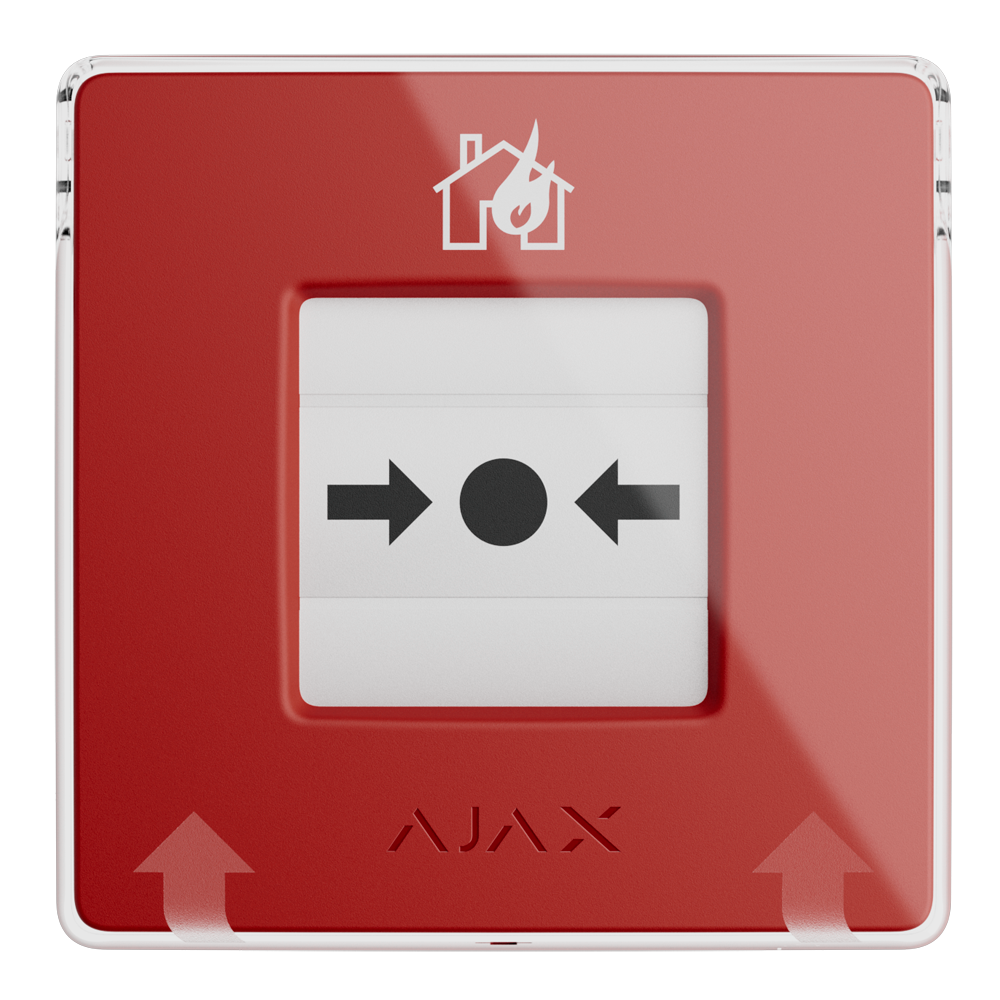 Botón manual de alarma de incendio rojo - Inalámbrico 868 MHz Jeweller - Botón alarma incendio o activador de escenarios - Compatible con función de alarma interconectada - Transmisión de alarmas a CRA - Alimentación 2 pilas CR123A