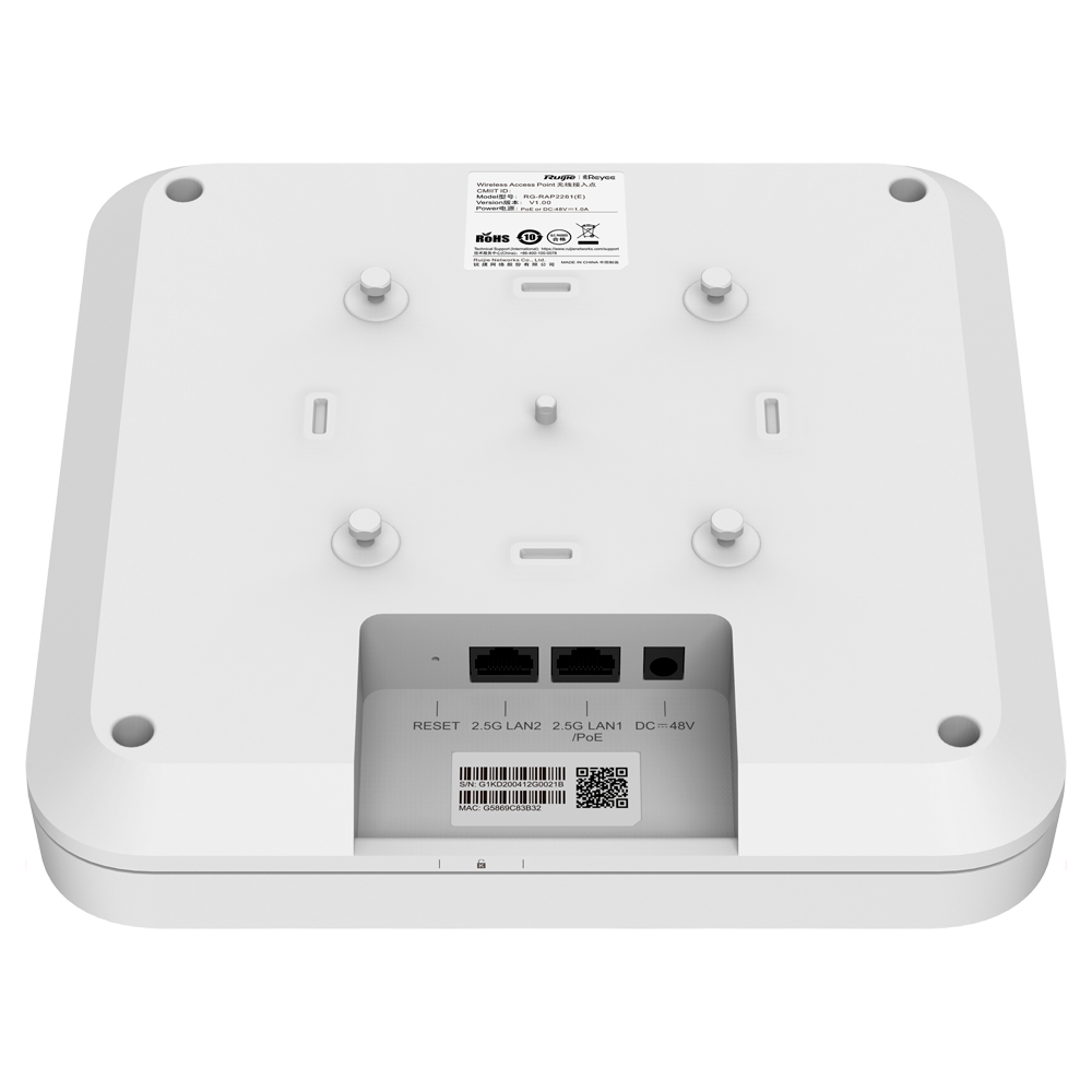 Reyee - AP Omnidirezionale Wi-Fi 6 ad Alta Densità - Frequenza 2.4 e 5 GHz  - Supporta 802.11a/b/g/n/ac/ax - Velocità di trasmissione fino a 6000 Mbps - Antenne MU-MIMO 4x4 in 2.4GHz, 4x4 in 5GHz