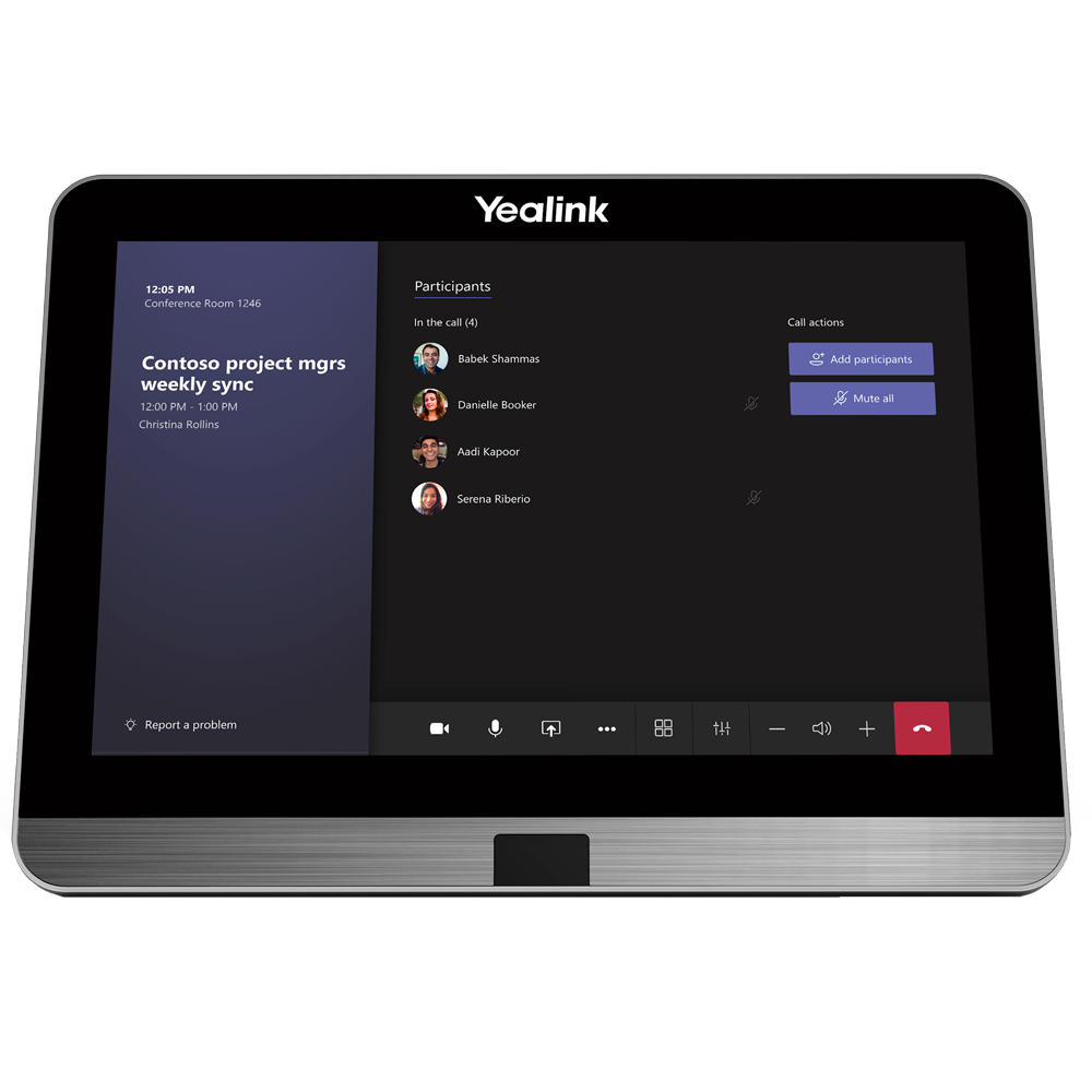 Yealink Videoconferencing All in One - 4K Camera - 80º viewing angle - Sound bar - Wireless microphone - Touch control panel - Compatible with Teams