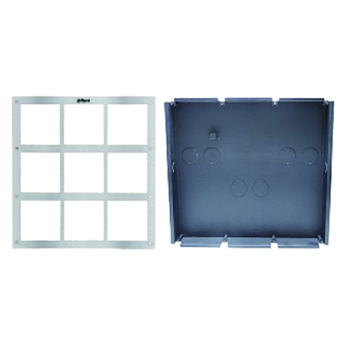 Panello frontale e cassa di registrazione - Specifico per videocitofoni - Compatibile con moduli XS-V2000E-M(X) - Fino a 9 moduli - Cassa fabbricata in acero - Pannello fabbricato in acero inossidabile