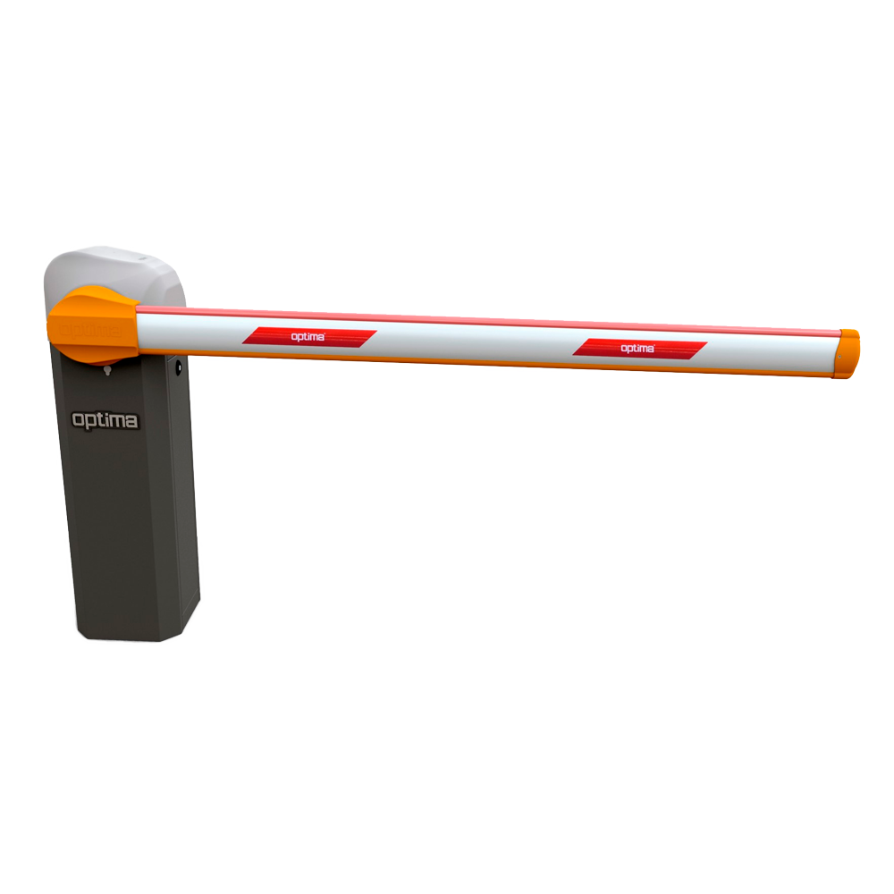 Barrera de aparcamiento de altas prestaciones - Brazo recto de 4 m - Apertura izquierda - Intermitentes LED | Borde de seguridad de goma - Modo de emergencia - Posibilidad de batería de respaldo
