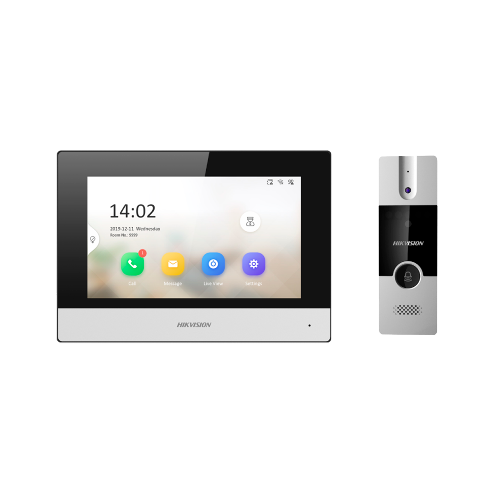 Kit videocitofonico - Tecnologia a 4 fili con TCP/IP & WiFi - Include postazione esterna e monitor - Collegamento tramite 4 cavi - App mobile con P2P | Relè interni nel monitor - Montaggio su superficie