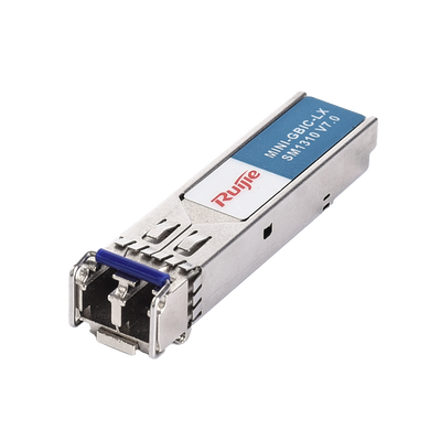 Módulo transceptor SFP Ruijie - Longitud de onda 1310 nm - Fibra monomodo - Tipo de conector LC dúplex - Distancia máxima 10 km - 1,25Gb/s - 1000Base-LX